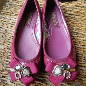 Coach poppy purple magenta bling flats-EUC 10/9.5